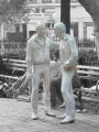 nyc_noir_et_blanc Christopher Park - Gay Liberation  sculptures de George Segal 4 nb